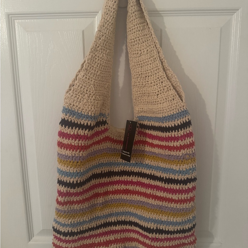 No Boundaries Multicolor Striped Hobo Bag